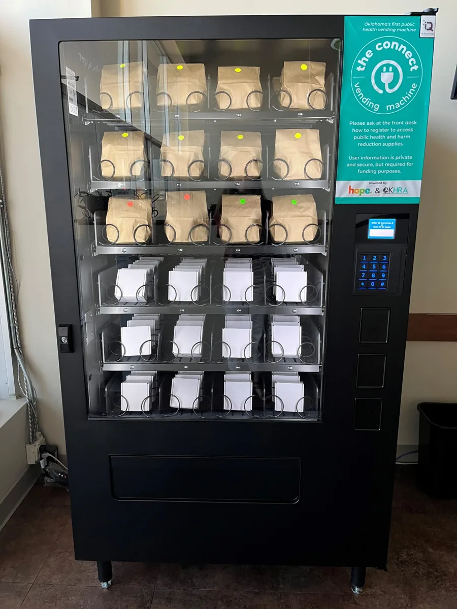 H.O.P.E. Testing stocked public health vending machine