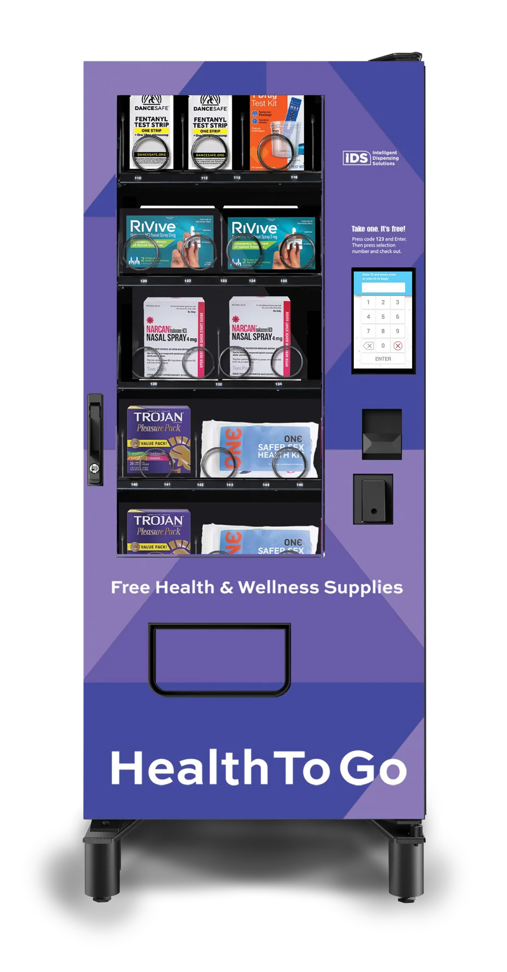 IDS Compact Refrigerated Public Health & Harm Reduction Vending Machine front view